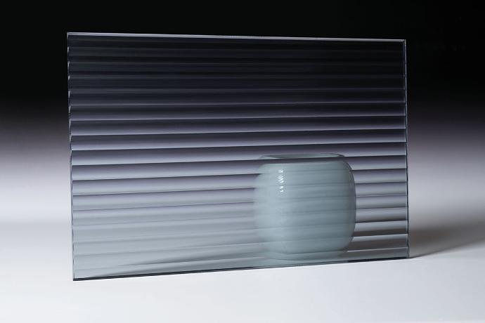 Ribbed gray glass - sample