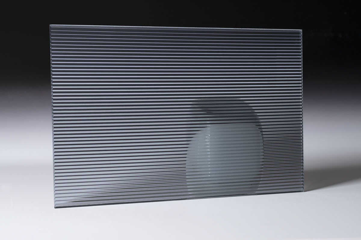 Mini ribbed gray glass - sample